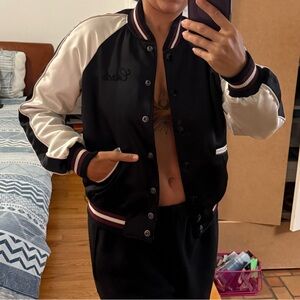 Coach Black and Cream Varsity Jacket